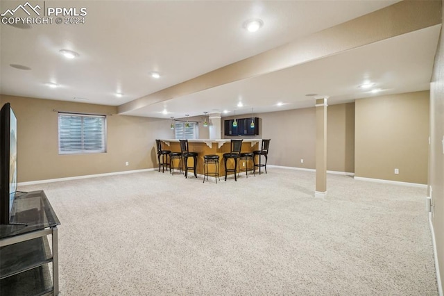 interior space with light colored carpet