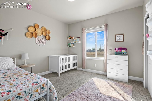 bedroom with carpet floors