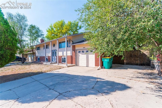 view of front of house with a garage