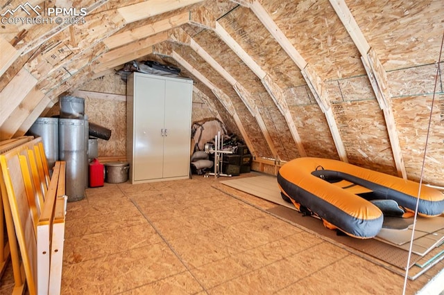 view of unfinished attic