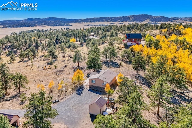 bird's eye view featuring a mountain view