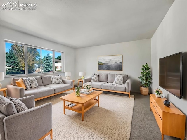 living room with carpet flooring