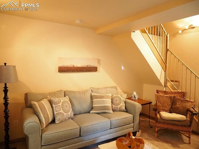 living room featuring hardwood / wood-style flooring