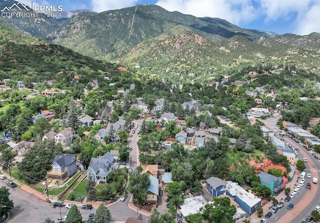 aerial view featuring a mountain view