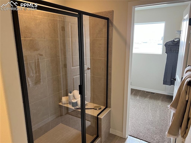 bathroom featuring walk in shower