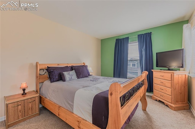 bedroom featuring carpet