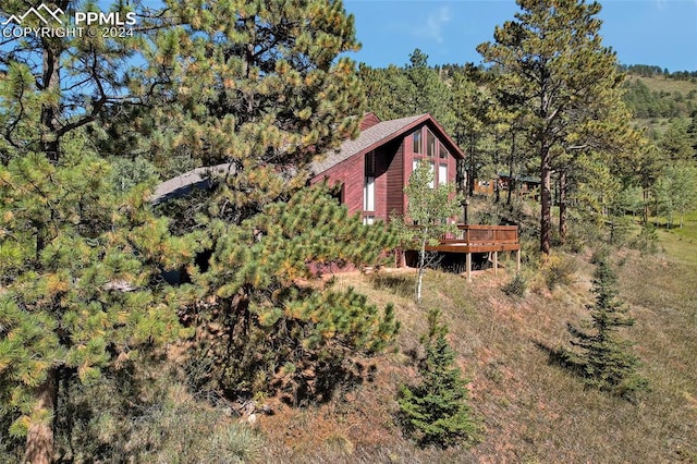 exterior space with a wooden deck