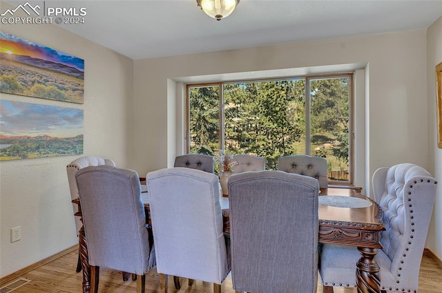 dining area featuring light hardwood / wood-style floors