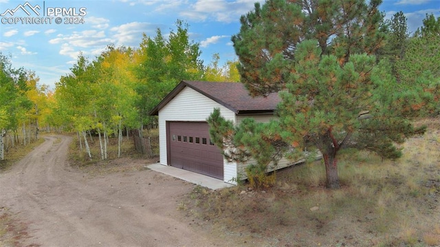 view of garage