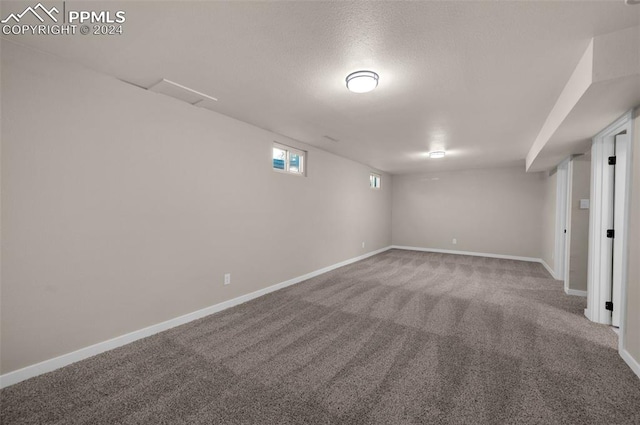 basement with carpet floors