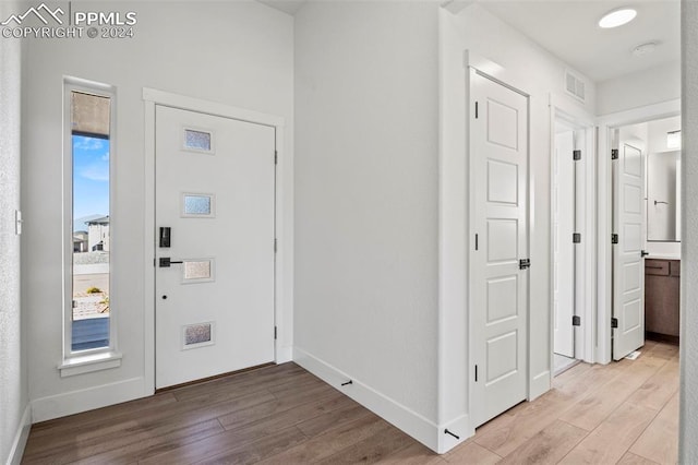 entryway featuring light wood-type flooring