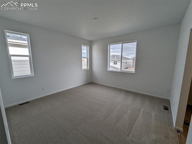 unfurnished room featuring carpet floors