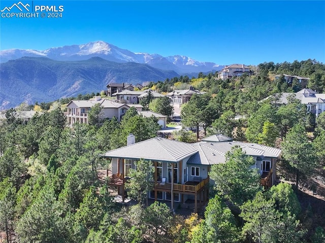 exterior space featuring a mountain view