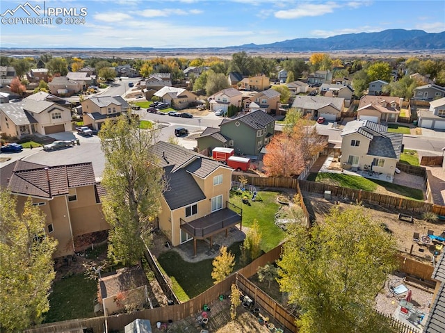 aerial view featuring a mountain view