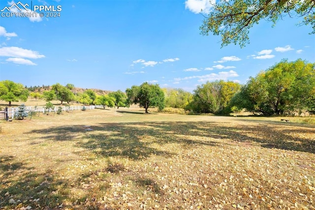 view of yard featuring a rural view