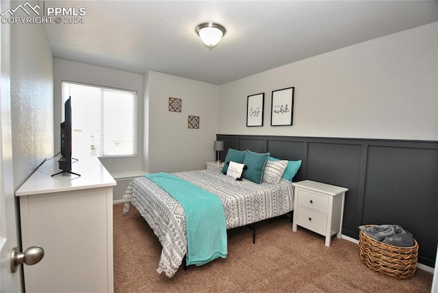 bedroom with carpet floors