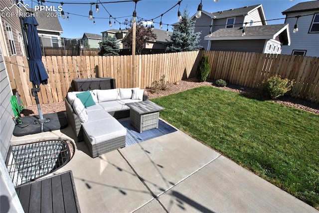 view of patio with an outdoor hangout area