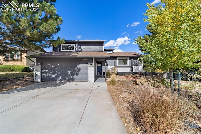 view of property with a garage