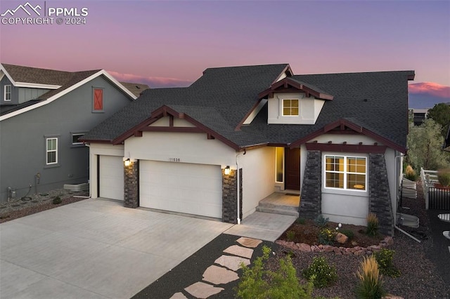 view of front facade featuring a garage