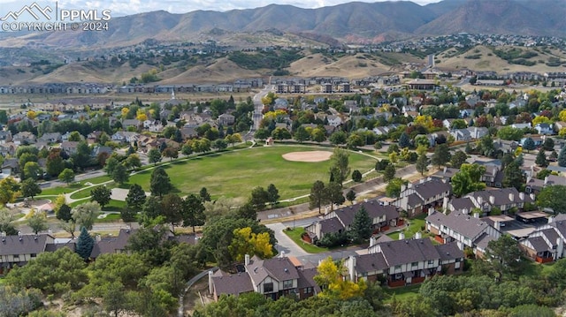 aerial view featuring a mountain view