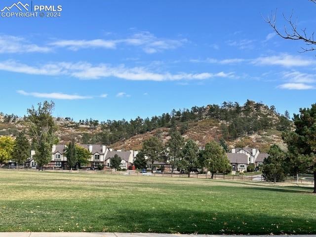 view of home's community with a lawn