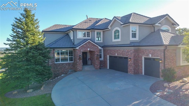 view of front of house with a garage