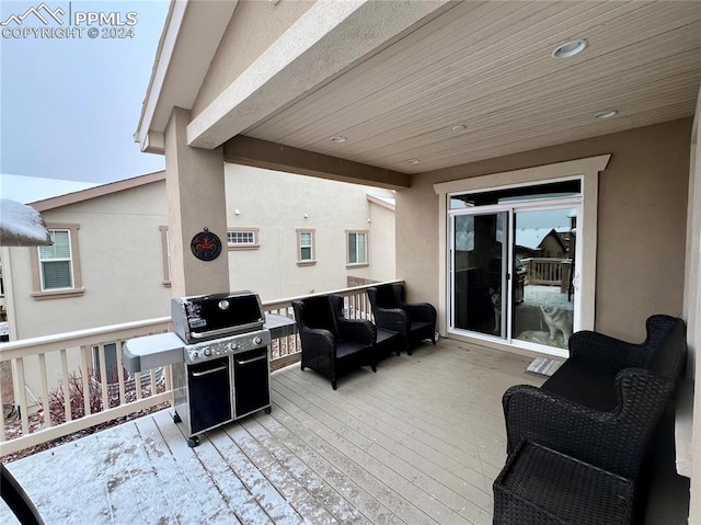 view of patio with area for grilling