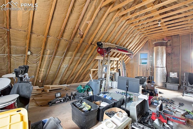 view of unfinished attic