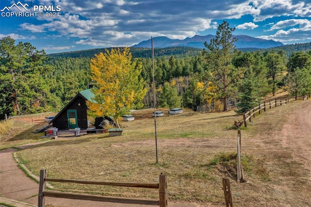 property view of mountains with a rural view