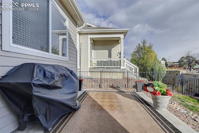 exterior space featuring area for grilling