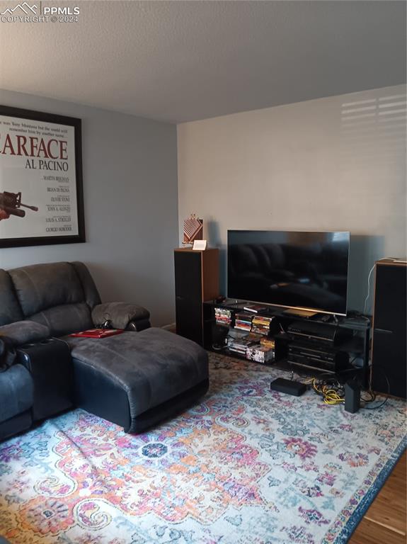 living room with hardwood / wood-style floors