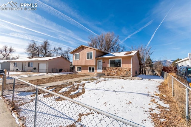 view of split level home