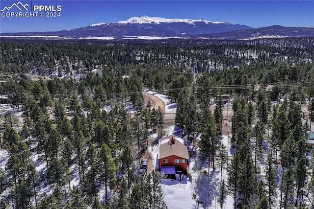 bird's eye view featuring a mountain view