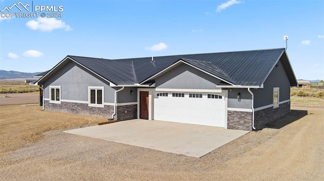 view of front of house with a garage