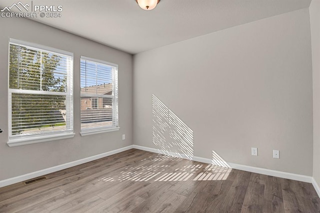 empty room featuring wood-type flooring