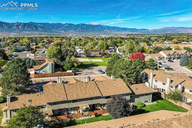 aerial view featuring a mountain view