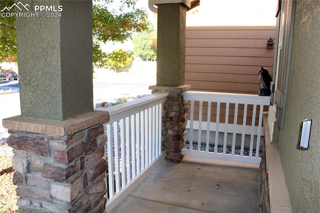 view of patio with a porch