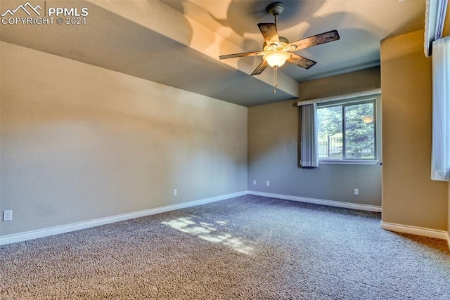 bonus room featuring carpet floors and ceiling fan