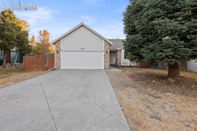 view of front of house with a garage