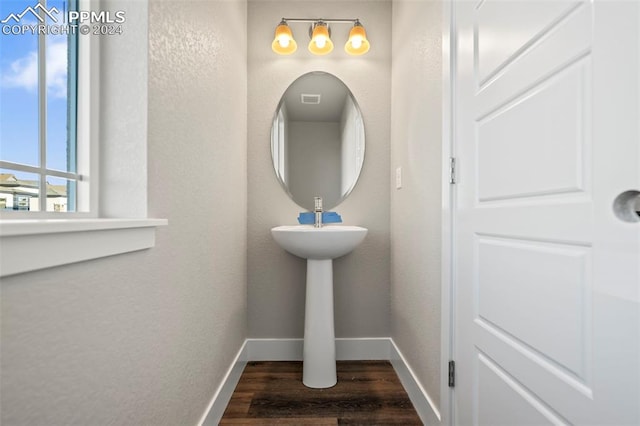 bathroom featuring hardwood / wood-style flooring