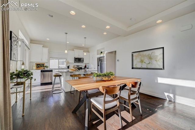 dining room featuring dark hardwood / wood-style flooring