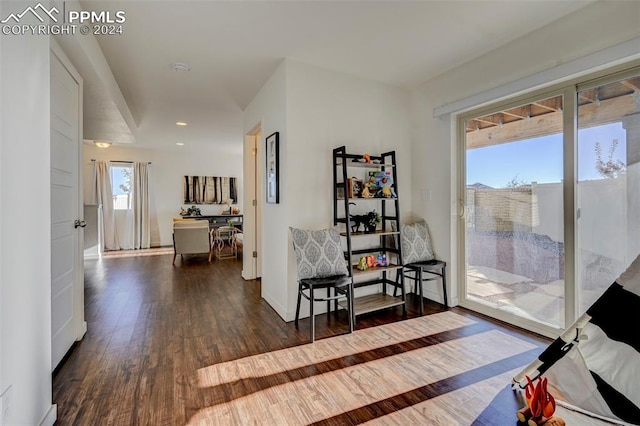 interior space featuring dark hardwood / wood-style flooring