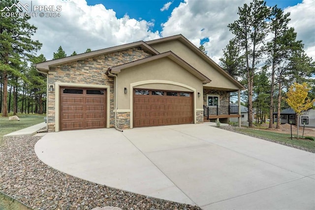 view of front of house featuring a garage