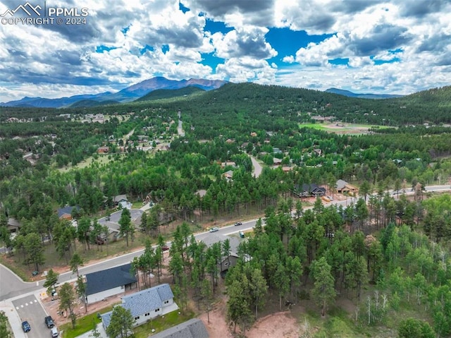 bird's eye view featuring a mountain view