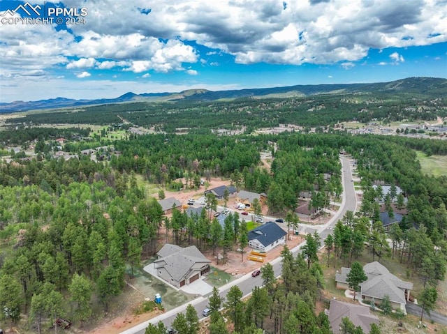 aerial view with a mountain view