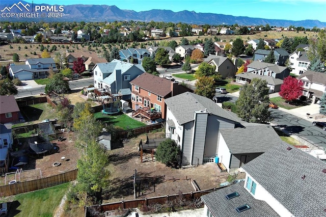 aerial view with a mountain view