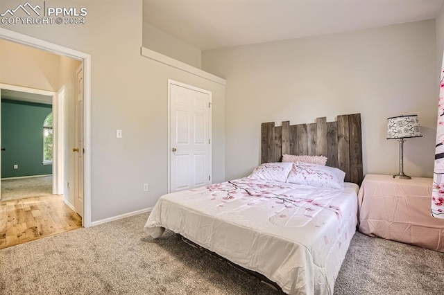 bedroom featuring carpet