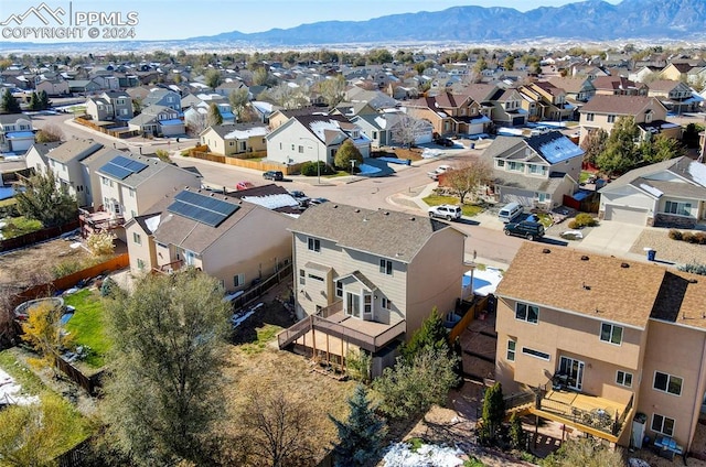 aerial view with a mountain view