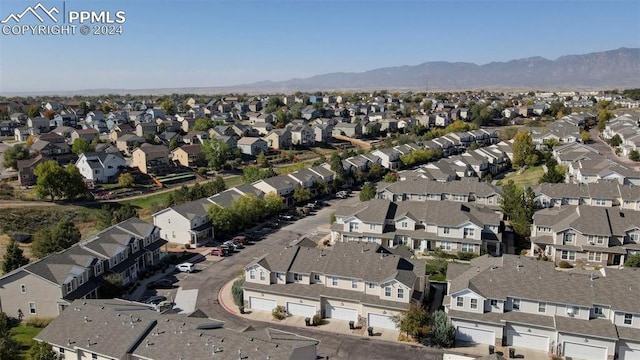 aerial view with a mountain view