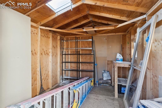 storage area featuring a skylight